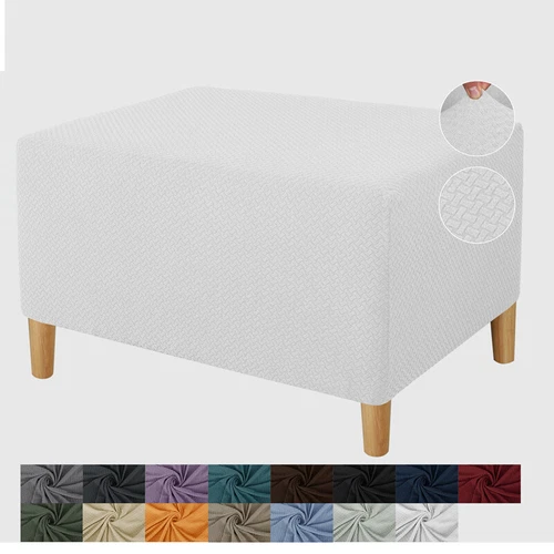 Fußhocker Stretch Bezug Hocker Ottomane Aufbewahrung Sofa Schonbezug Rechteck Schutz - Bild 16 von 40