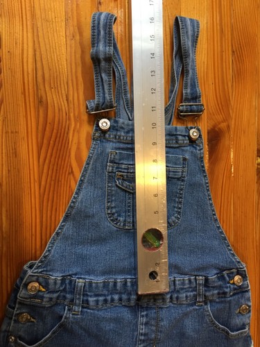 JORDACHE Size XL (14-16) Girls SHORTALLS Blue Jeans Overall Shorts 28”x 3” - Picture 7 of 20