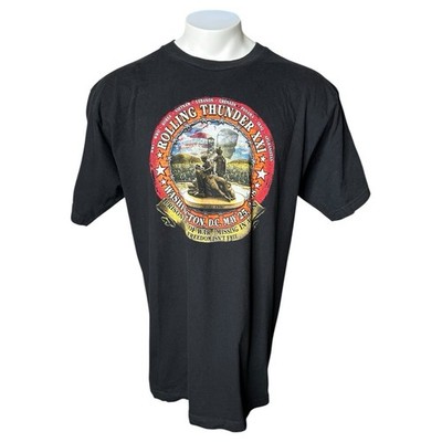 Harley Davidson Rolling Thunder XXI Black T-Shirt 2008 Washington DC 2XL XXL