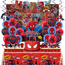 52pcs Spider Party Decorations Supplies, Cartoon Spider Theme Banner, Balloon...
