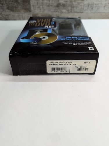 Roxio EASY VHS TO DVD 3 PLUS Converter TRANSFER HOME MOVIES From VHS Hi8 or V8 - Picture 3 of 3