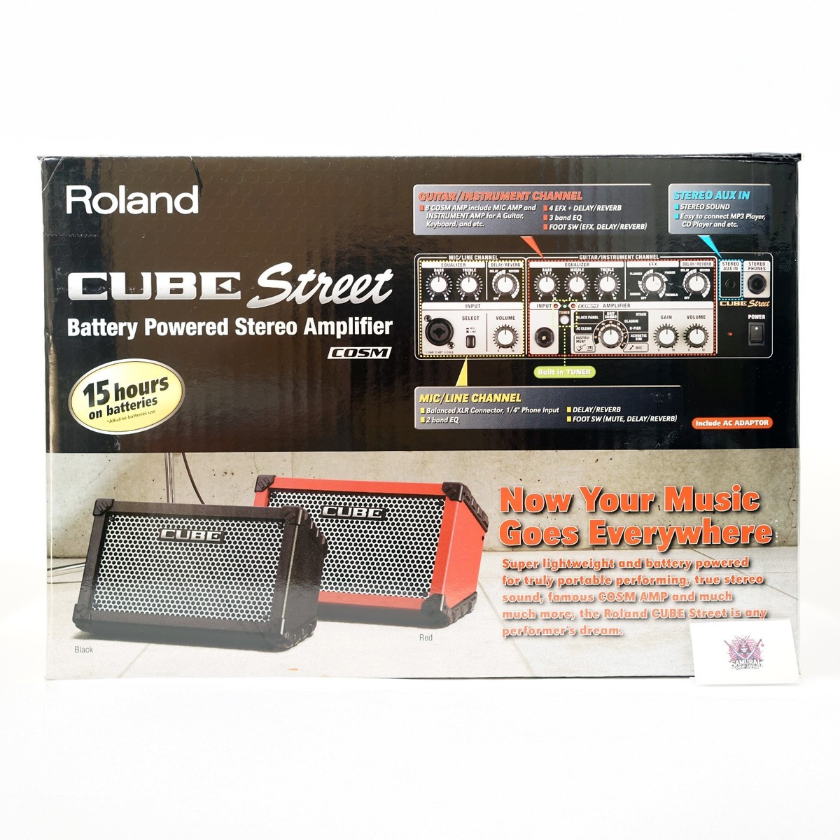 Roland CUBE Street Red w/ Box Case AC Adapter Battery-Powered