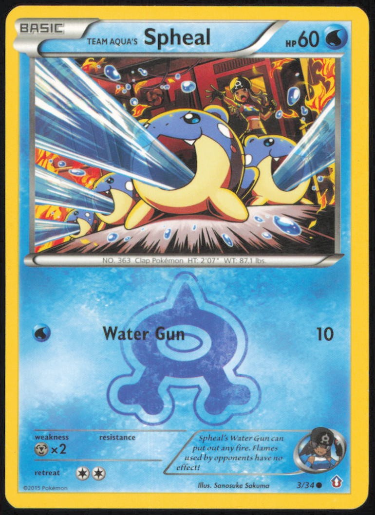 TEAM AQUA'S SPHEAL 3/34 COMMON DOUBLE CRISIS POKEMON LIGHTLY PLAYED
