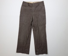 Vtg 60s 70s Streetwear Mens 32x28 Heavy Wool Flannel Wide Leg Chino Pants USA