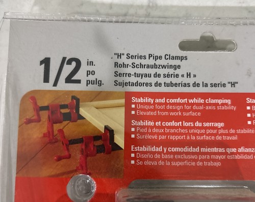 Abrazadera de tubo estilo H con recubrimiento en polvo duradero Bessey 1/2 pulgada. BPC-H12 - Imagen 4 de 6