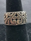 925 Sterling Silver Ornate Swirl Ring Band Size 9 Vintage Estate Jewelry