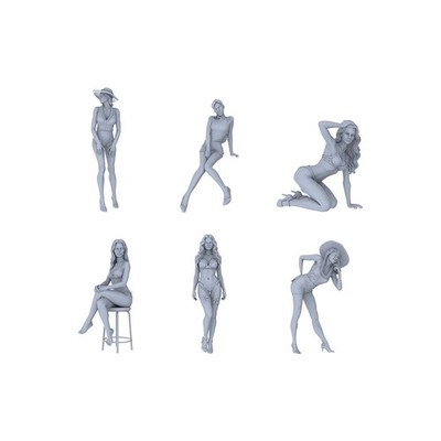 LYTR48061 1/48 Unpainted 3D Printed Model, Cute Doll for Scene Matching Use 1set
