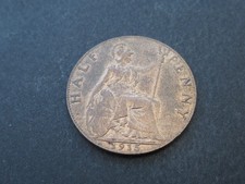 1915 George V Bronze Half Penny Nice Collectable Condition 1/2d