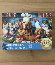 500 Piece Jigsaw Puzzle Dogs Cats in Kitchen Funny Animals Adult 14 20.5x15