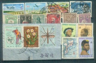 Lot of Stamps from Portuguese Colonies Stamped & Unstamped