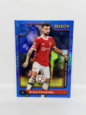 BRUNO FERNANDES 2021-22 Topps Merlin UCC Blue Shimmer 01/75 Manchester United