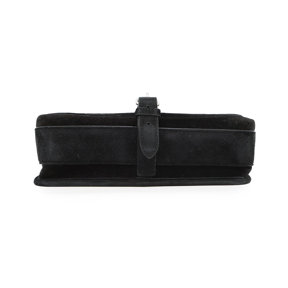 Borsa messenger SAINT LAURENT PARIS logo velluto pelle nero 688253