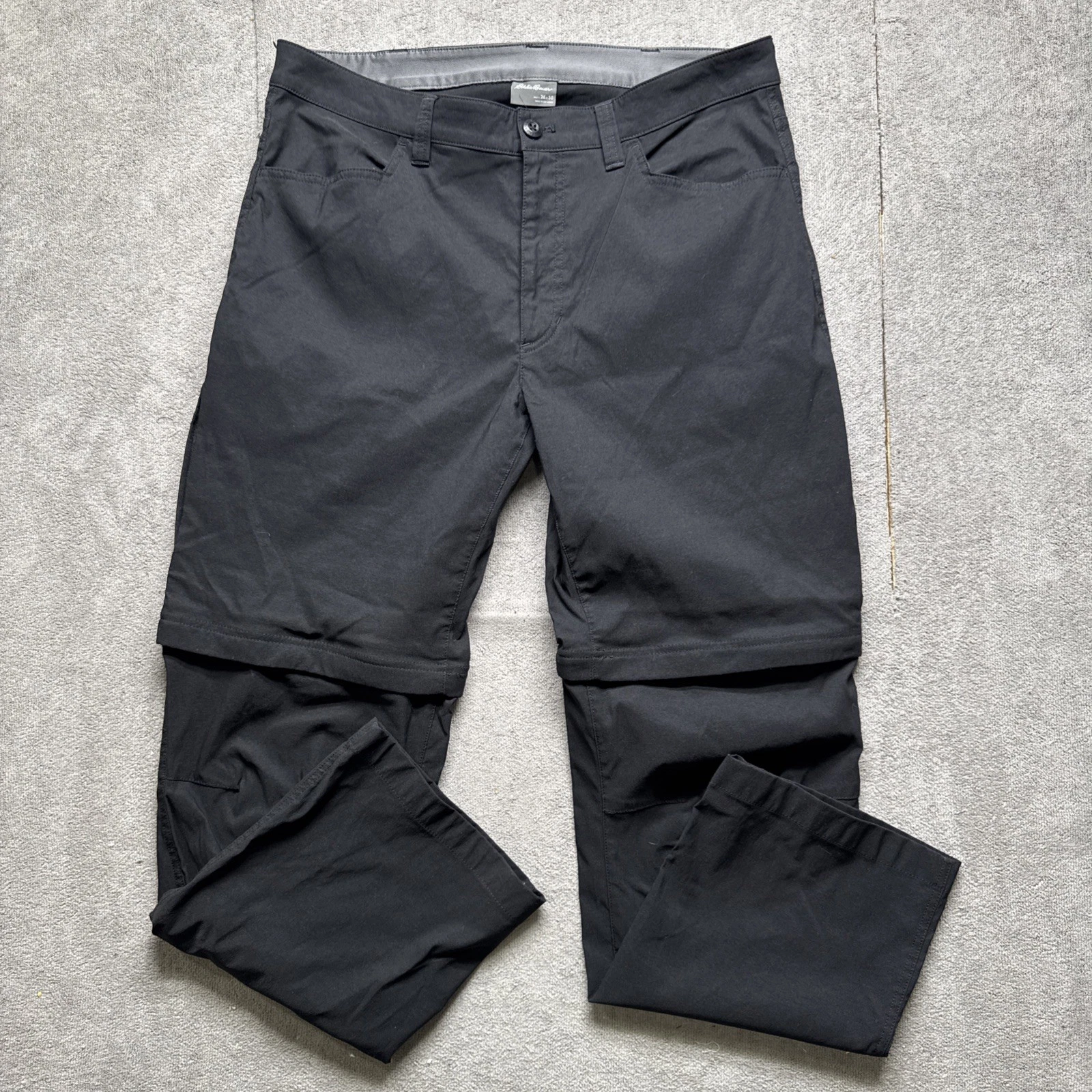 Eddie Bauer Pants Convertible Zip Off Hiking Black Men’s 36x30