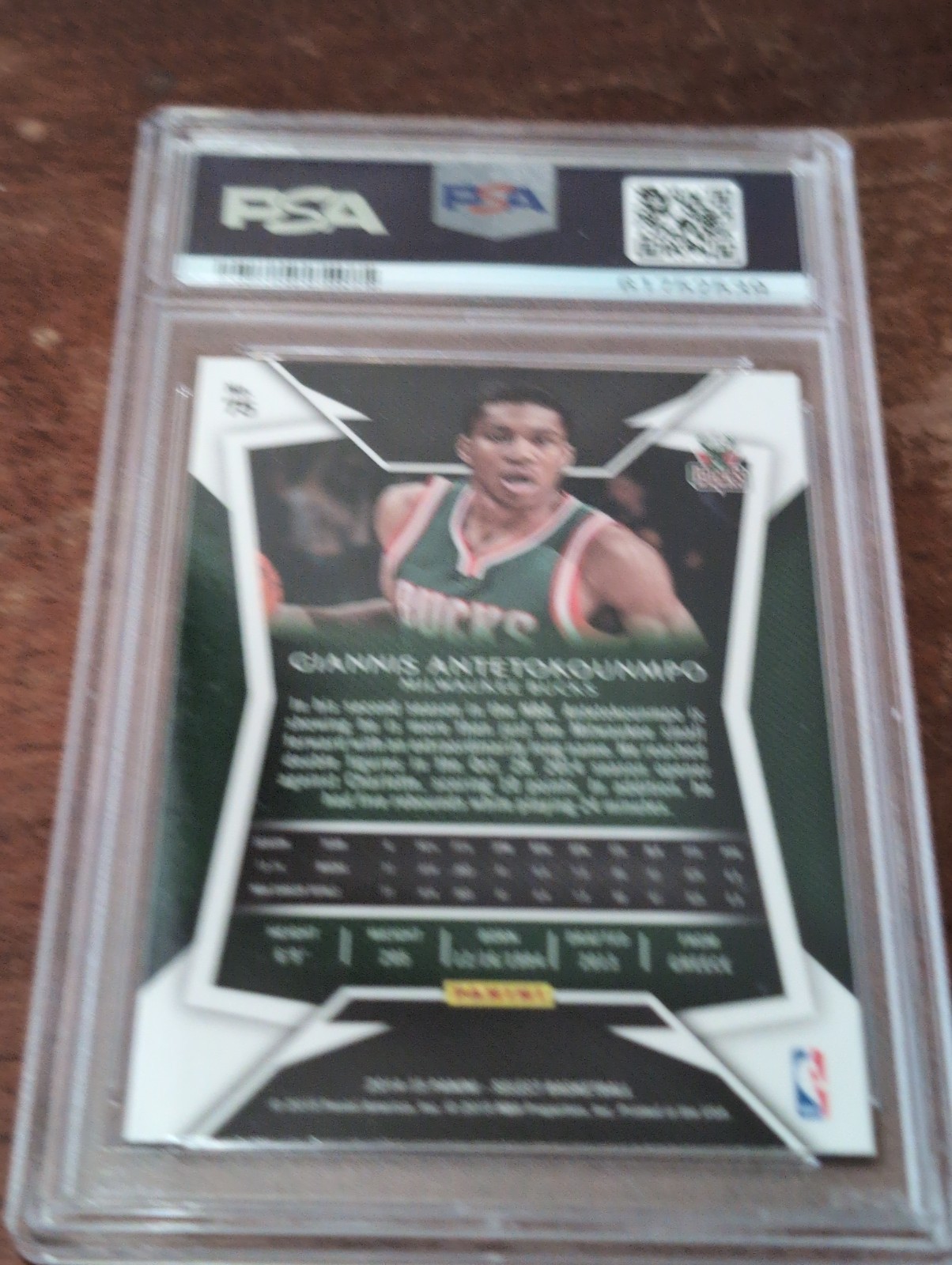 2014-15 Panini Select Giannis Antetokounmpo #75 PSA 9 Miami Heat view 4