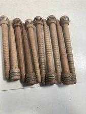 Wood Bobbins, Quills Vintage Factory Reclaimed 7 3/8" and 8" ---lot of 10