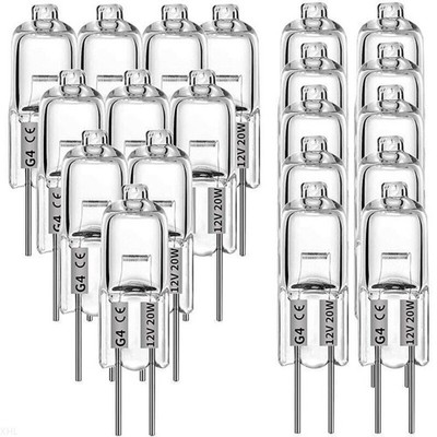 20x G4 Halogenlampen 20W 12V mit Bi-Pin Stiftsockel, langlebige Glühbirnen  Heiß