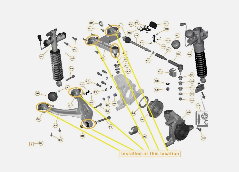 12*Rear Upper Lower Control Arm Bushings Ball Joint For McLaren 600 12C 625C 650 - Image 2 of 4