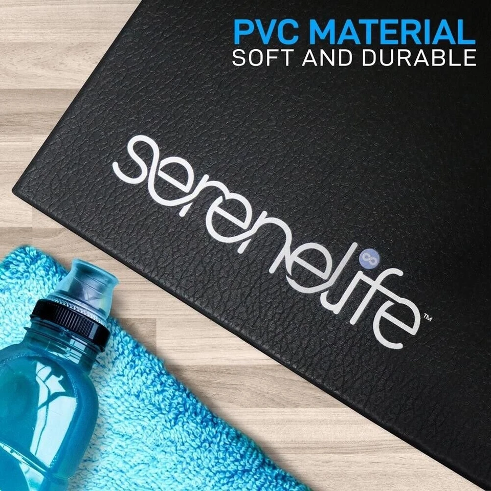 SereneLife Premium Estera de Ejercicio y Fitness-Duradera con Textura Antideslizante, Portátil Foto 3 de 4