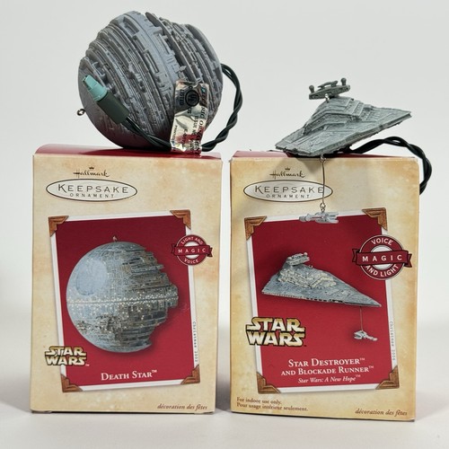 Hallmark Star Wars "Todesstern" und "Sternenzerstörer" Ornament Light Magic Lot - Bild 1 von 6