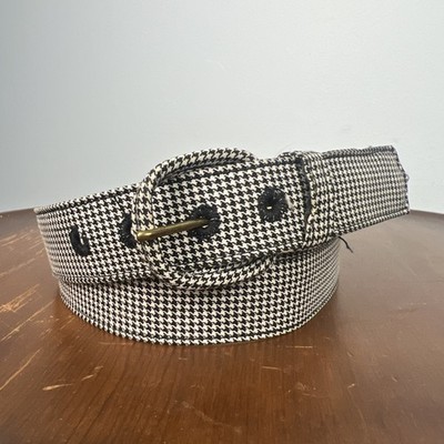 Vintage Ivan Frederick California Edson Backing Houndstooth Belt 30-33  Holes