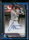 2024 Bowman Chrome Prospect Auto Jared Thomas Blue Refractor /150 Rockies 1st
