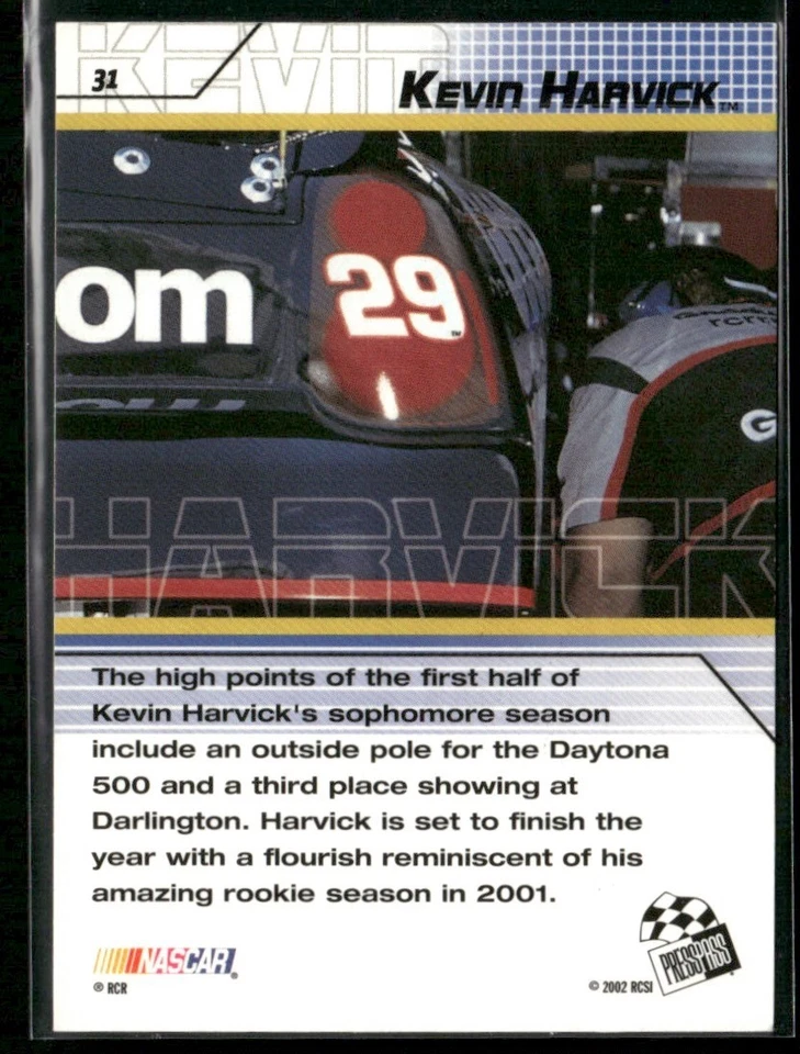 Kevin Harvick 2002 Press Pass Stealth In-Person Auto NASCAR #31 - Image 2 of 2