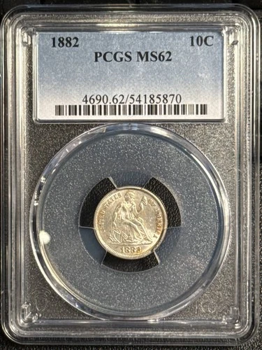 1882 Liberty Seated Dime PCGS MS-62