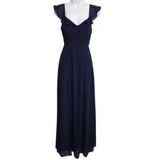 Bhldn Womens Ruffled Frilly Elegant Classic Bridesmaid Diana Maxi Dress Size XS