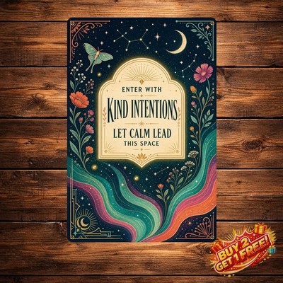 Mindful Energy Quote Please Be Mindful Tin Metal Sign Art