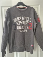 Mens Superdry Sweatshirt Size Medium Pullover Grey Marl