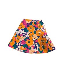 Talbots Petites Floral A-Line Skirt Multi Color Cotton Modal Knit PH2807 Size P