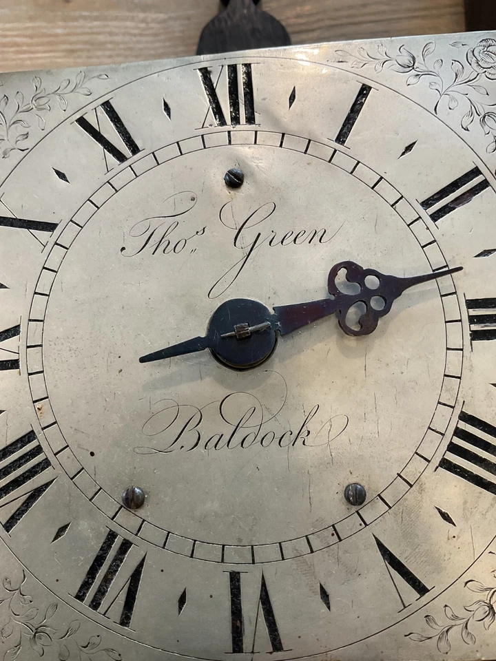 Rare Antique George 111 Tho Green Baldock Weight Driven Oak Tavern Wall Clock - Image 2 of 4