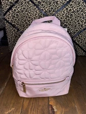 KATE SPADE SPADE FLOWER QUILTED FABRIC SMALL BACKPACK:NWT PINK HORIZON