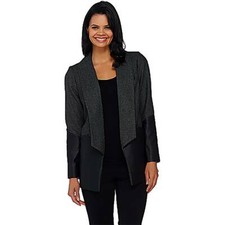 Gk George Kotsiopoulos Size 12 Herringbone Boyfriend Blazer Charcoal Black