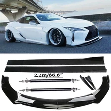 Front Bumper Lip Spoiler Side Skirts Rear Glossy Black For Lexus LC500 500h