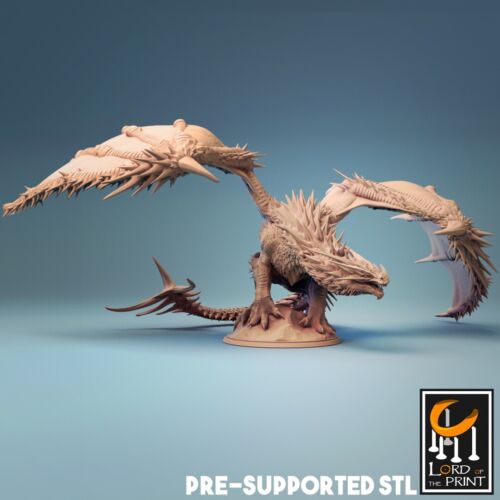Dragon de feu monstres adultes - figurines de table 28 mm - D&D Pathfinder DSA HDR - Photo 1/11