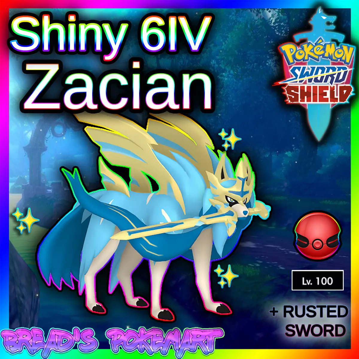 ✨ Shiny Zacian ✨ Pokemon Sword and Shield Perfect 6IV Event 🚀FAST TRADE🚀