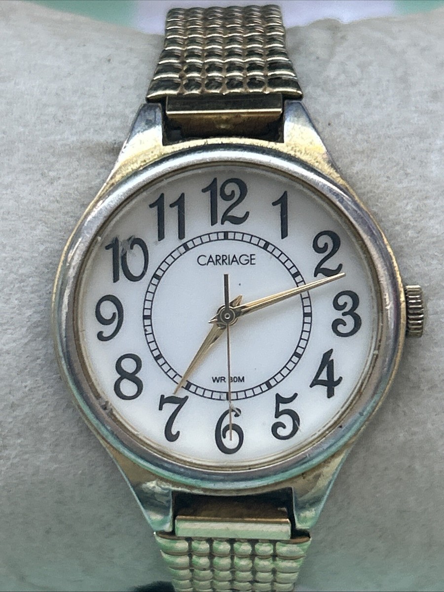Carriage Gold Tone White Dial Women display picture 3