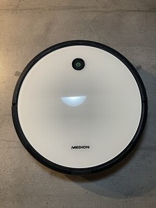Medion Saugroboter S12 SW + Zubehör (Ladestation, 2x Wischmopp, Anleitung)