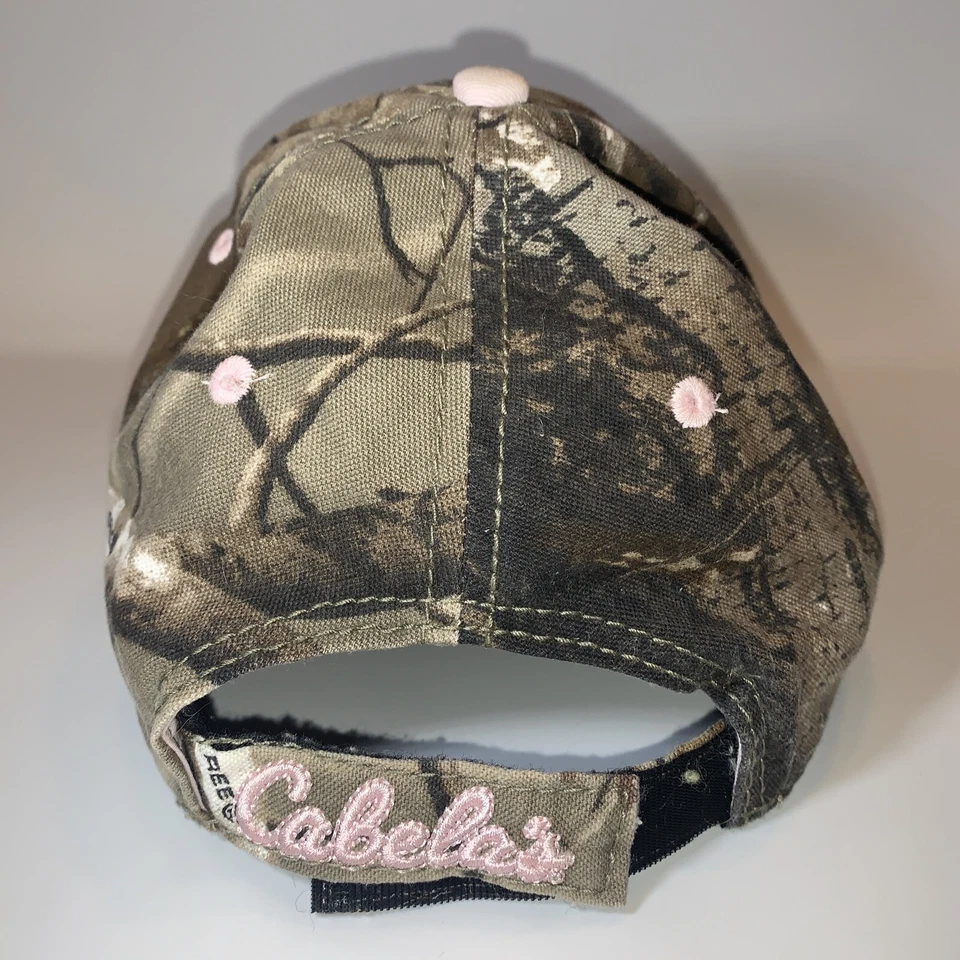 Cabela RealTree Camouflage Pink Accents Hat Cap Hook and Loop  Strap Adjustable - Image 4 of 4