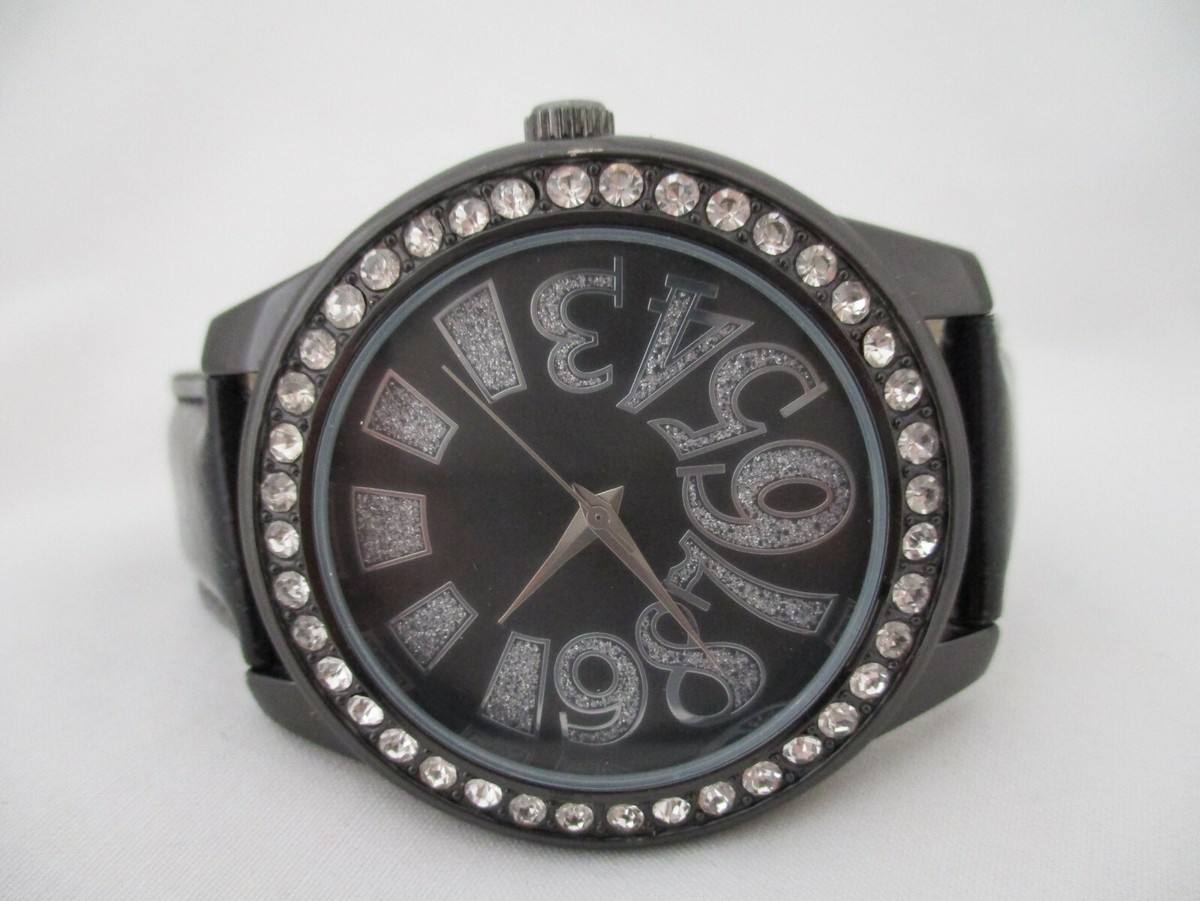 Women's Analog Watch Black Buckle Band Rhinestones | eBay