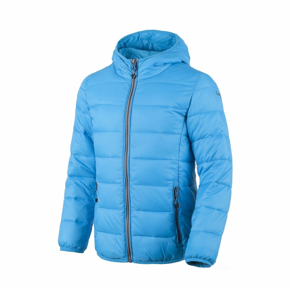 CMP Jacke Steppjacke Übergangsjacke blau Kapuze leicht Beutel warm