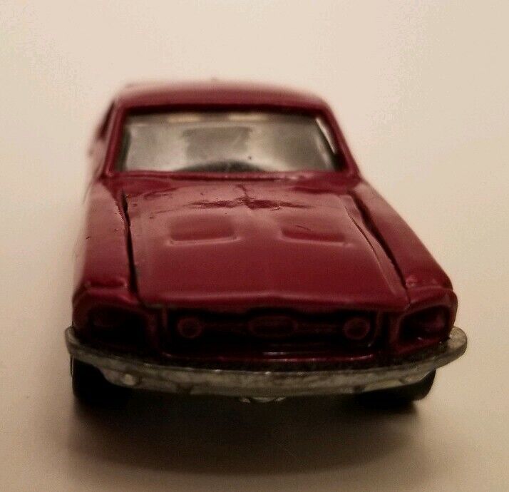 1968 Hot Wheels Red Custom Mustang Silver/ Black Flames Rare diecast 1:64