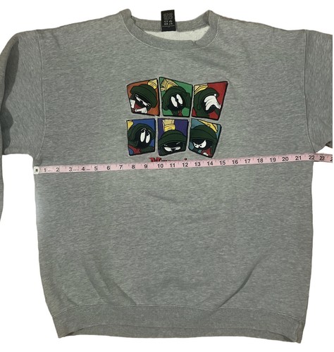 Vintage 90s Marvin the Martian Looney Tunes Warner Bros Sweatshirt M PLZ READ - Picture 5 of 7