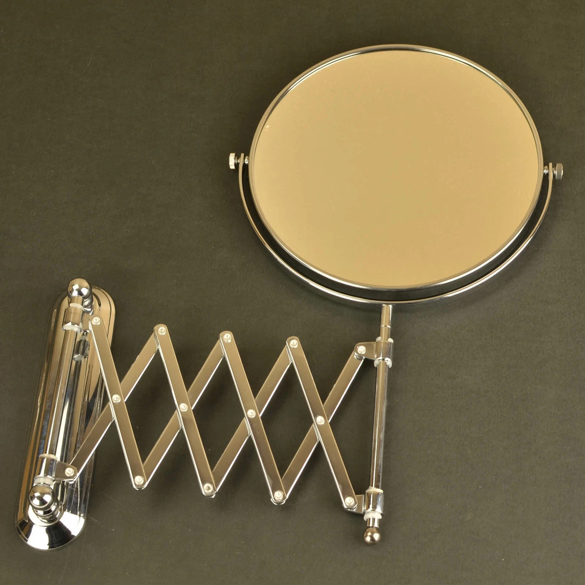 Bathroom Double Sided Make Up Shaving Vanity Wall Mounted Mirror Brass +S.Steel