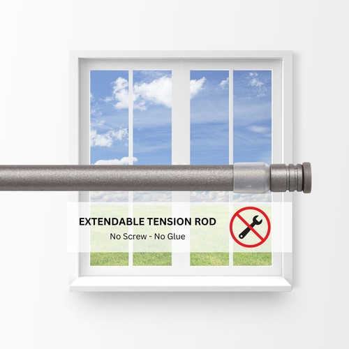 Adjustable Tension Rod - Perfect for Lightweight Voile Curtains - Easy Setup - Picture 16 of 57