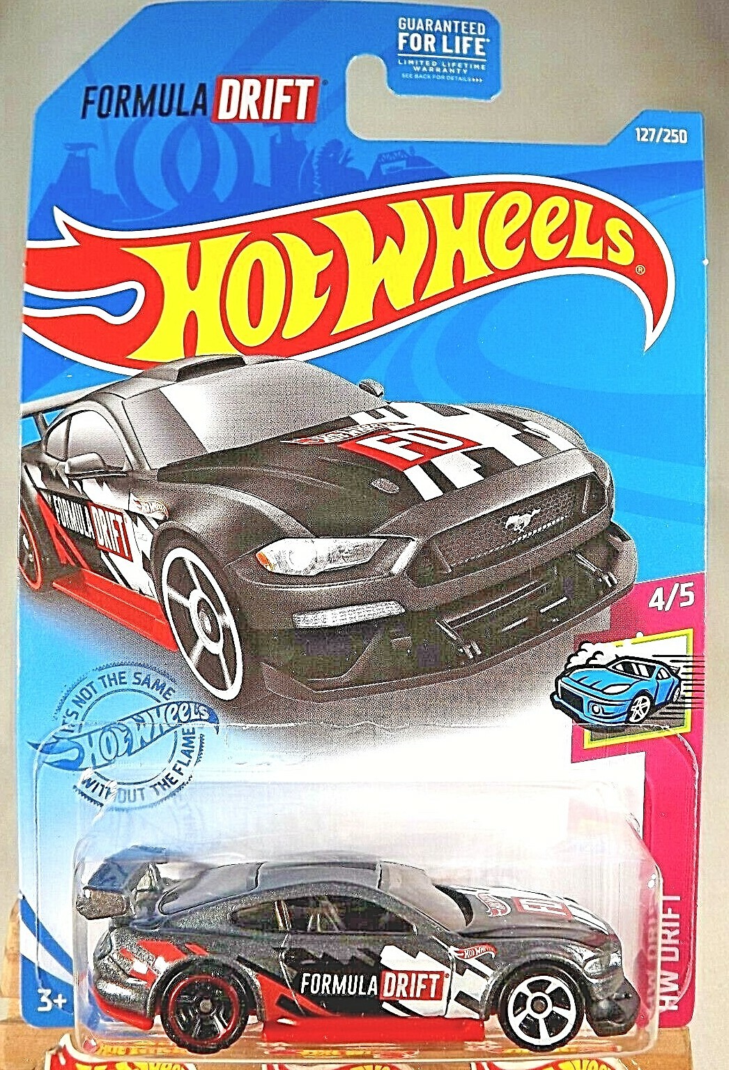 2021 Hot Wheels #127 HW Drift 4/5 CUSTOM '18 FORD MUSTANG GT Gray w/Blk-WhiteMC5