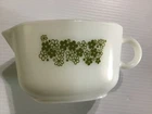 Vintage Pyrex Crazy Daisey Spring Blossom Gravy Boat, Green/White, Approx 3”x7”