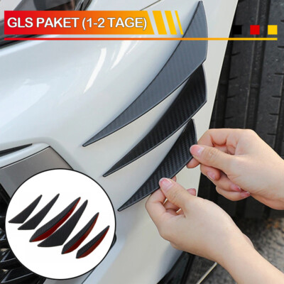 6X/SET Auto Front Stoßstange Flaps Splitter Lip Fins Body Spoiler Flügel Canards