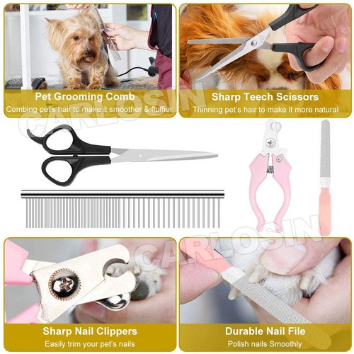 Pet Clippers Dog Grooming Clippers Cordless Electric Hair Trimmer Shaver Kit New - Picture 7 of 9